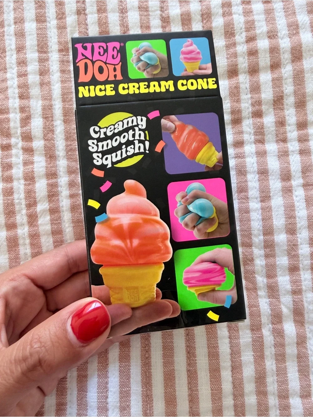 NeeDoh Pink & Yellow Ice Cream Cone Stress Toy